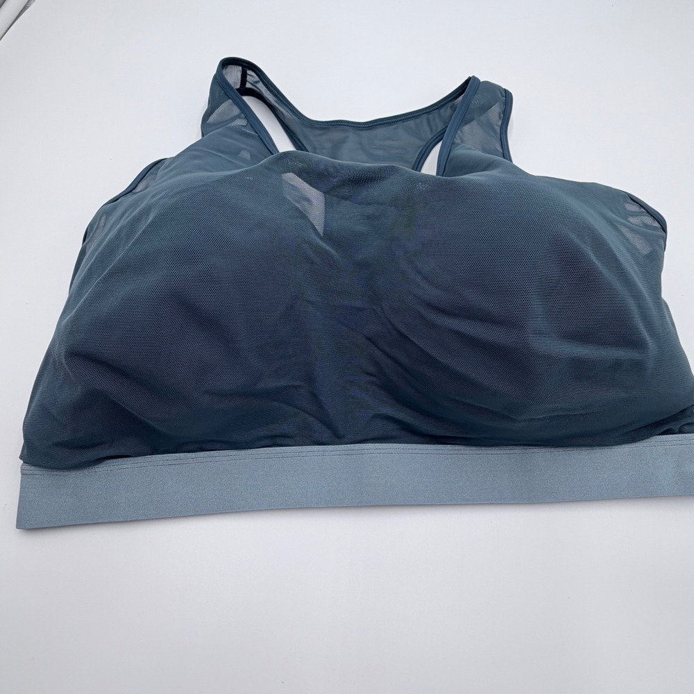Adore Me Slate Blue Mesh High Impact Sports Bra 42H Molded Cup‎ Activewear